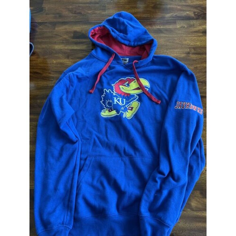 Kansas Jayhawks KU Mens XL Hoodie Sweater Stadium Athletics Embroidered